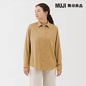 【MUJI 無印良品】女雙面起毛法蘭絨標準領長袖襯衫 M 芥黃
