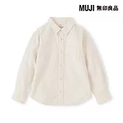 【MUJI 無印良品】兒童雙面起毛法蘭絨標準領長袖襯衫 110 象牙白