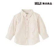【MUJI 無印良品】幼兒雙面起毛法蘭絨標準領長袖襯衫 80 象牙白