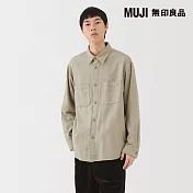 【MUJI 無印良品】男雙面起毛法蘭絨襯衫式外套 M 米色