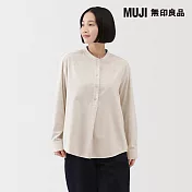 【MUJI 無印良品】女雙面起毛法蘭絨立領長袖套衫 M 象牙白