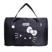 murmur 完美折疊旅袋(斜紋電繡)／hellokitty（低調黑）
