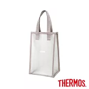【THERMOS膳魔師】奶灰藕透明購物袋(小)(Y-BTP-MGL-S)