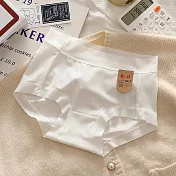 【唯蜜色】純色冰絲中腰薄款透蠶絲透氣女用三角褲 L 白色