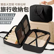 【EZlife】手提牛津布防水旅行拉桿收納包 黑色