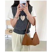 O-ni O-ni全新品精選優質皮革皺摺設計輕巧高級感腋下包(品質保證)(bag-6133) 棕色