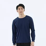 【遊遍天下】MIT男女款抗UV防曬涼感吸濕排汗長袖圓領衫 (GL2002) 3XL 丈青