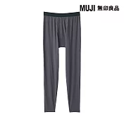 【MUJI 無印良品】男棉保暖全長緊身褲 XL 深灰