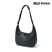【MUJI 無印良品】植物皮革兩用單肩肩背包 黑色