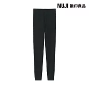 【MUJI 無印良品】女棉保暖緊身褲 S 黑色