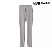 【MUJI 無印良品】女棉保暖緊身褲 S 灰棕