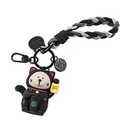 [星巴克]黑招財貓小熊鑰匙圈