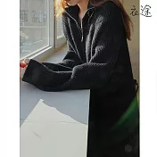 【衣途】時尚過膝中長款針織連衣裙(KDSQ-245) FREE 黑色