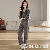 【Lockers 木櫃】休閒連帽外套套裝 L114091002 無 灰色M