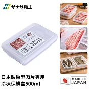 【日本SANADA】日本製扁型肉片專用冷凍保鮮盒500ml