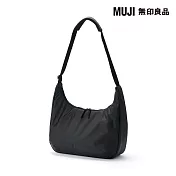 【MUJI 無印良品】撥水加工鋪棉兩用單肩肩背包 黑色