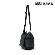 【MUJI 無印良品】撥水加工鋪棉束口包 黑色