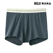 【MUJI 無印良品】男柔滑低腰拳擊內褲 S 土藍色
