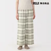 【MUJI 無印良品】女法蘭絨長褲 M 象牙白格紋