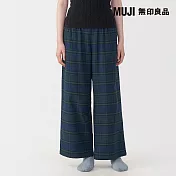 【MUJI 無印良品】女法蘭絨長褲 M 深綠格紋