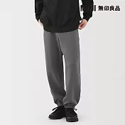 【MUJI 無印良品】男裏毛寬版褲 M 墨灰