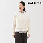 【MUJI 無印良品】女裏毛圓領衫 S 柔白