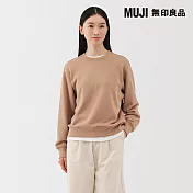 【MUJI 無印良品】女裏毛圓領衫 S 米色