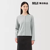 【MUJI 無印良品】女裏毛開襟衫 S 淺藍