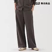 【MUJI 無印良品】女裏毛寬版褲 S 墨灰