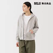 【MUJI 無印良品】女裏毛拉鍊連帽外套 S 淺灰