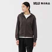 【MUJI 無印良品】女裏毛拉鍊連帽外套 S 墨灰