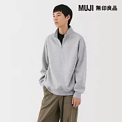 【MUJI 無印良品】男半拉鍊裏毛衫 M 灰色