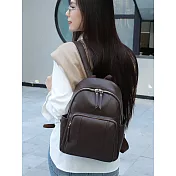 O-ni O-ni全新品精選優質加厚頭層植鞣牛皮細膩柔軟高級英倫風大容量時尚雙肩包(品質保證)(bag-6137)  巧克力色