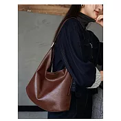 O-ni O-ni全新品精選優質加厚頭層植鞣牛皮大容量鬆弛感百搭大包包時尚托特包流行款(品質保證)(bag-6138)  巧克力色