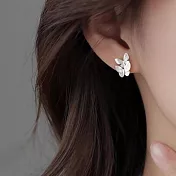 【水星記】日韓甜美翩翩起舞雙飛蝴蝶925銀針耳釘(46015)
