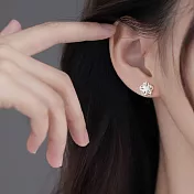 【水星記】日韓甜美輕奢小巧重瓣花朵925銀針耳釘(75015)