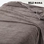 【MUJI 無印良品】再生聚酯暖纖毛厚手毛毯/D/深米成品尺寸:W180×L200 cm