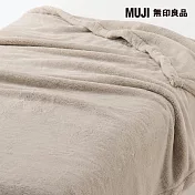 【MUJI 無印良品】再生聚酯暖纖毛厚手毛毯/S/淺米成品尺寸:W140×L200 cm