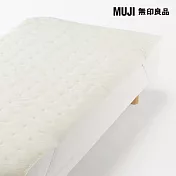 【MUJI 無印良品】再生聚酯暖纖毛厚手毛毯墊/D/象牙白成品尺寸:W140×L200 cm 壓紋縫製加工