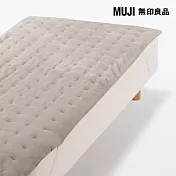 【MUJI 無印良品】再生聚酯暖纖毛厚手毛毯墊/S/淺米成品尺寸:W100×L200 cm 壓紋縫製加工