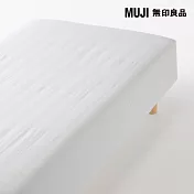 【MUJI 無印良品】棉法蘭絨床包/Q/淺灰成品尺寸:W160×L198×D30 cm 附鬆緊帶