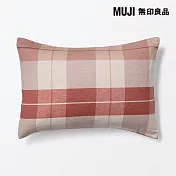 【MUJI 無印良品】棉法蘭絨枕套/50/ 紅格紋