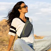 《TRAVELON》Voyages 3層防盜斜背腰包 - 苔黑