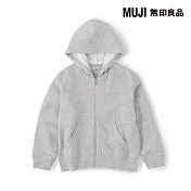 【MUJI 無印良品】兒童裏毛拉鍊連帽外套 110 灰色