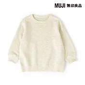 【MUJI 無印良品】幼兒容易穿脫裏毛圓領衫 100 淺米