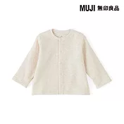 【MUJI 無印良品】幼兒裏毛開襟衫 80 淺米