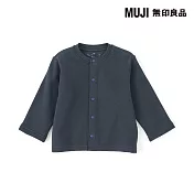 【MUJI 無印良品】幼兒裏毛開襟衫 90 深藍