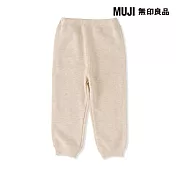 【MUJI 無印良品】幼兒高腰裏毛休閒褲 90 淺米