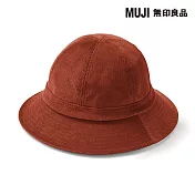 【MUJI 無印良品】吉貝木棉混燈芯絨平頂有簷帽56.5-59cm 磚紅
