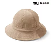 【MUJI 無印良品】吉貝木棉混燈芯絨平頂有簷帽56.5-59cm 米色